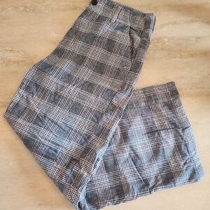 American Eagle Outfitters Grey and White Plaid Chinos